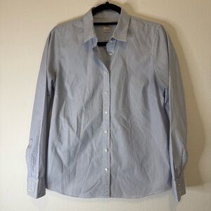 Haberdashery J. Crew Shirt Womens M Stripe Button Down Blue White Preppy